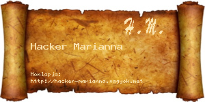 Hacker Marianna névjegykártya